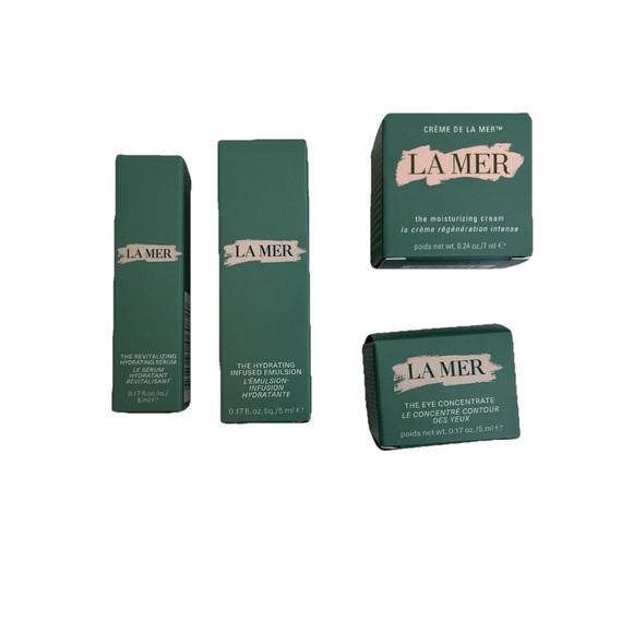 NEW La Mer 4 PC Travel Gift Set Moisturizer Eye Cream Serum Hydrating Emulsion - Picture 1 of 6